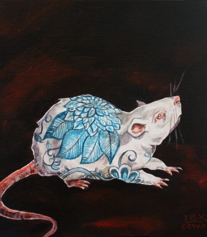 Porcelain Mouse china blue painting lex covato Full